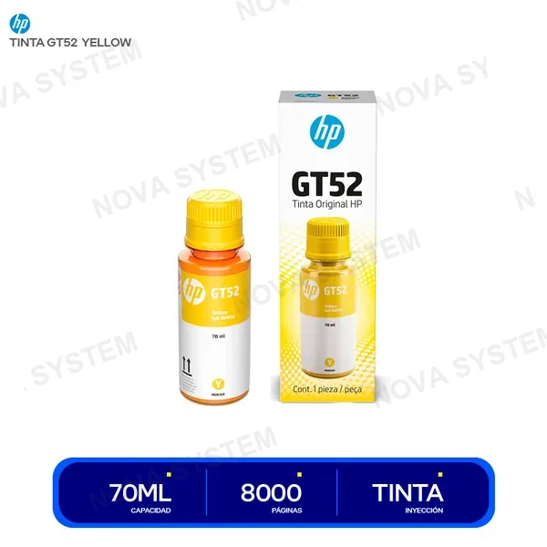 HP TINTA HP M0H56AL ( GT52 YELLOW ) P/SERIES GT AMARILLO...