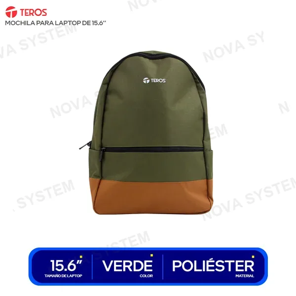 TEROS MOCHILA TEROS 15.6’’ LAPTOP VERDE C/ MARRON ( TE-AC...