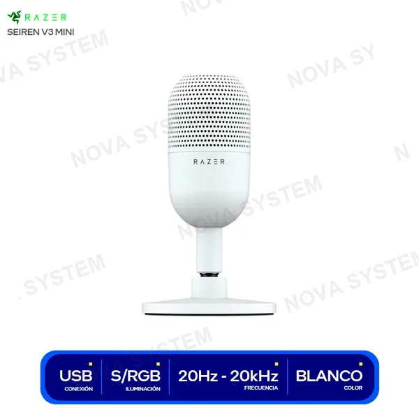RAZER MICROFONO RAZER SEIREN V3 MINI BLANCO USB ( RZ19-05...