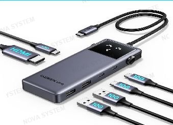 UGREEN ADAPTADORES Y CONVERTIDORES TIPO C Y USB MULTIPUERTOS ADAPTADOR UNO UGREEN 6 EN 1 USB C ALUMINIO. 1 puerto hdmi 4K -60HZ 2 puertos USB C de 10 gbps gen 2 2 puertos USB-A 3.2 gen 2 solo para datos 1 pu