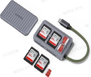 UGREEN LECTOR DE TARJETAS USB C UGREEN Con almacenamiento de tarjetas SD, adaptador de lector de tarjetas de memoria de alta velocidad con soporte para 4 tarjetas de almacenamiento ,se adapta perfectamente a