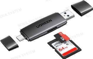 UGREEN LECTOR DE MEMORIAS USB 3.0 Y USB C UGREEN OTG Adaptador de tarjetas SD Micro SD SDHC SDXC MMC para Windows , macOS, iPad, Android, Chrome, Linux.