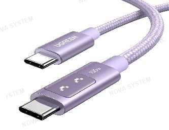 UGREEN CABLE USB C a USB C UGREEN UNO DE 100 WATTS CARGA RAPIDA Admite una carga rápida de 100 W de sus computadoras portátiles o teléfonos NUEVO inteligentes,Pantalla LED inteligente,transferencia de datos