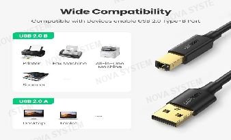 UGREEN UGREEN CABLE DE IMPRESORA 2.0 DE 2 NUEVO Metros velocidad de transferencia de 480 mbps, conectores chapados en oro .