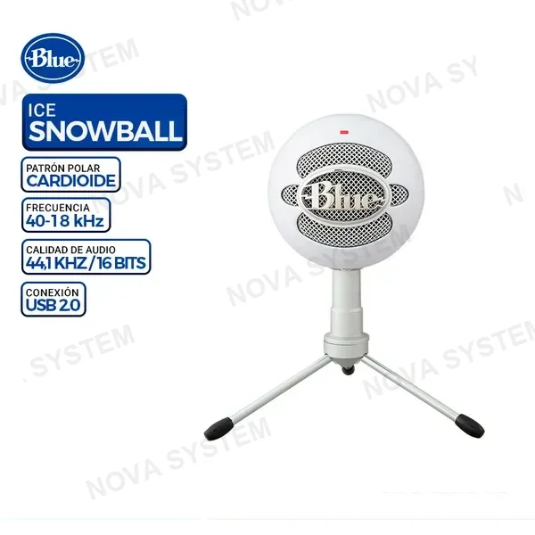 MICROFONO BLUE SNOWBALL ICE USB CARDIOID WHITE