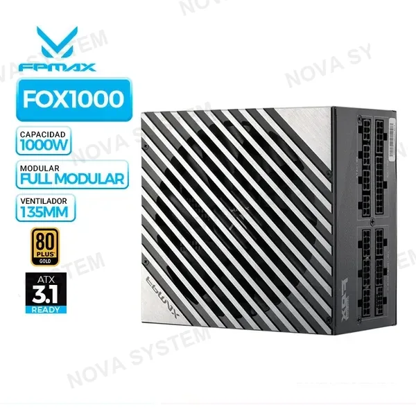 FUENTE DE PODER FPMAX FOX1000, 80 PLUS GOLD FULL MODULAR, 1000W
