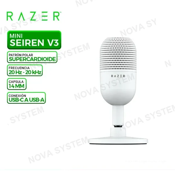 RAZER MICROFONO RAZER SEIREN V3 MINI, USB, WHITE