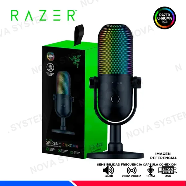 RAZER MICROFONO RAZER SEIREN V3 CHROMA, USB BLACK