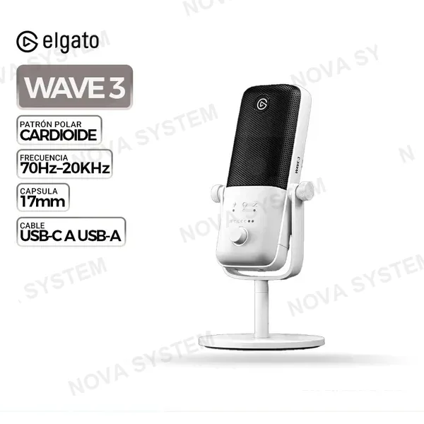 LG MICROFONO ELGATO WAVE 3 WHITE, USB-C