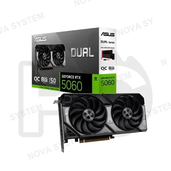 Asus Tarjeta De Video Asus Geforce Rtx 5060 Evo 8gb Dual Oc Gddr7 (dual-rtx5060-o8g-evo) Nvidia 128 Bits, 2 Ventiladores