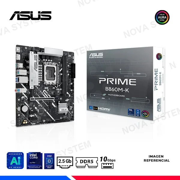 Asus Placa Madre Asus B860m-k Prime (prime B860m-k) Socket Lga 1851, Ram Ddr5
