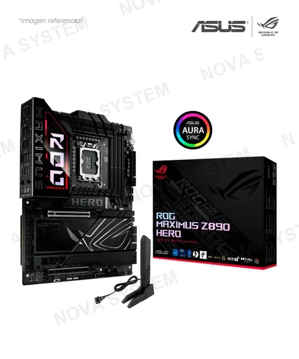Asus Placa Madre Asus Rog Maximus Z890 Hero (rog Maximus Z890 Hero) Socket Lga 1851, Ram Ddr5,core Ultra Gen., Rgb