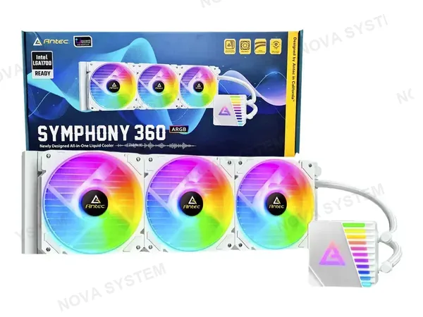 Sistema De Enfriamiento Liquido Antec Symphony 360 White Argb (0-761345-74042-5) 5 Ventiladores, 360mm, Led Argb