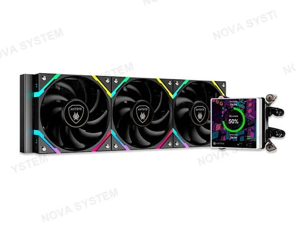 Antryx Sistema De Enfriamiento Liquido Antryx Triton Vision Xt360 (awc-tvxt360k) 3 Ventiladores, Led Argb, Pantalla Lcd 3.4'', Negro