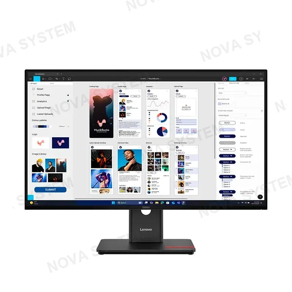Lenovo Monitor Plano Lenovo Thinkvision E24-40, 23.8" Wled Fhd Ips/hdmi/dp/vga/parlantes (2wx2)