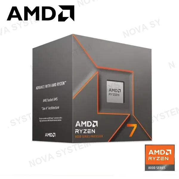 AMD PROCESADOR AMD RYZEN 7 8700F 4.10GHZ HASTA 5.00GHZ 16MB 8 CORE AM5 BOX (PN:100-100001590BOX)
