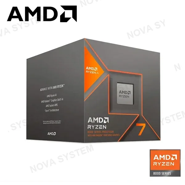 AMD PROCESADOR AMD RYZEN 7 8700G 4.20GHZ HASTA 5.10GHZ 16MB 8 CORE AM5 BOX (PN:100-100001236BOX)
