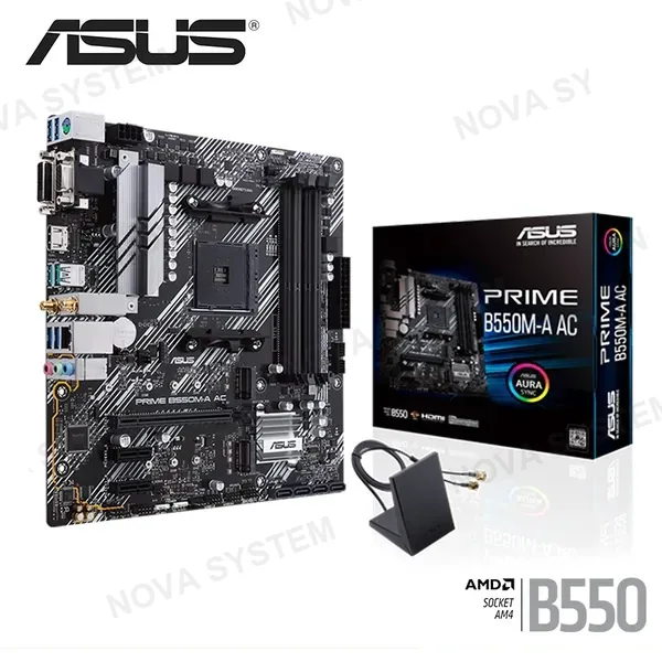 AMD PLACA ASUS PRIME B550M-A AC M.ATX DDR4 AMD AM4 (PN:90MB15K0'M0EAY0)