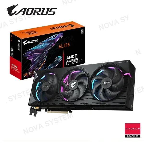 AMD TARJETA DE VIDEO AORUS AMD RADEON RX 9070 XT 16GB GDDR6 256BITS ELITE OC (PN:9VR907XTAE-00-G10)