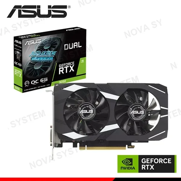 Asus TARJETA DE VIDEO ASUS GEFORCE RTX 3050 6GB GDDR6 96BITS DUAL OC EDITION (PN:90YV0K60-M0AA00)