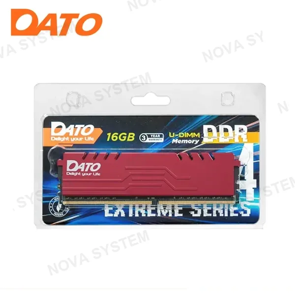 AMD MEMORIA 16GB DDR4 DATO EXTREME RED INTEL XMP & AMD DOCP BUS 3200MHz (PN:EA16GB4DU32R)