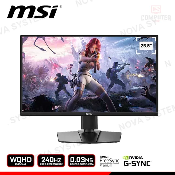 MSI MONITOR MSI MAG 272QP QD-OLED X24 26.5" WQHD 2560x1440/240HZ/0.03MS/FREESYNC PREMIUM/COMPATIBLE NVIDIA G-SYNC