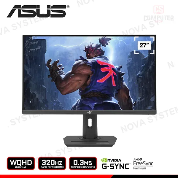 AMD MONITOR ASUS ROG STRIX XG27ACMS 27" WQHD 2560x1440/320HZ/0.3MS/AMD RADEON FREESYNC PREMIUM/COMPATIBLE NVIDIA G-SYNC