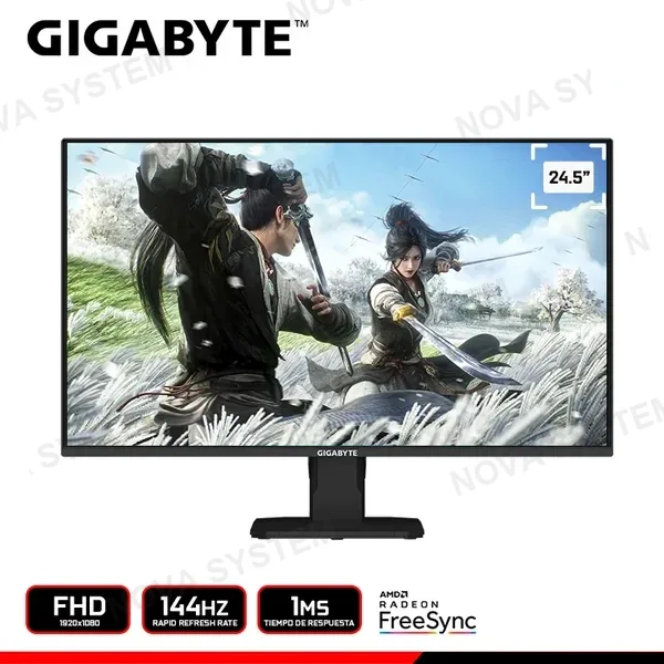 AMD MONITOR GIGABYTE GS25F14 24.5" FHD 1920x1080/144HZ/1MS/AMD RADEON FREESYNC (PN:20VM0-GS25F14BM-1SAS)