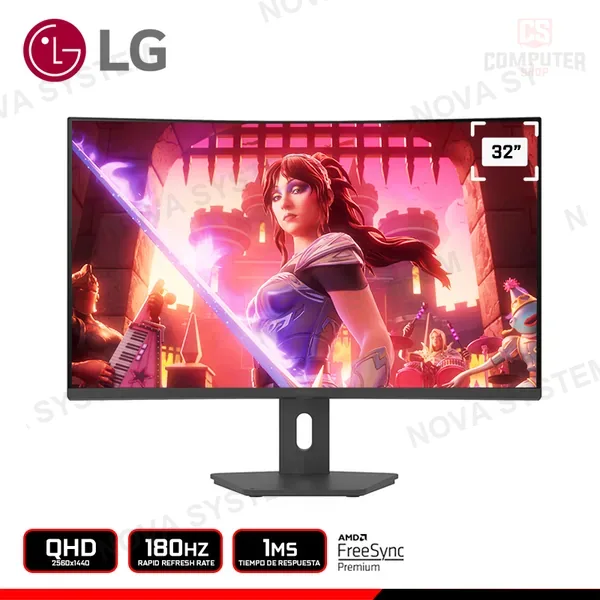 AMD MONITOR LG 32G600A-B ULTRAGEAR 32" CURVO QHD 2560x1440/180HZ/1MS/AMD FREESYNC PREMIUM (PN:32G600A-BN.CWFDMJ)