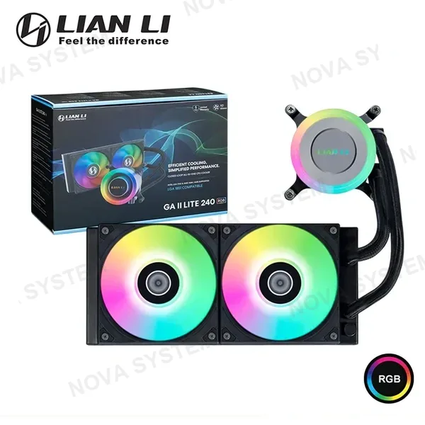 Intel LIAN LI GA II LITE 240 BLACK RGB COOLER CPU REFRIGERACION LIQUIDA COMPATIBLE AMD/INTEL (PN:GA2L24RB)