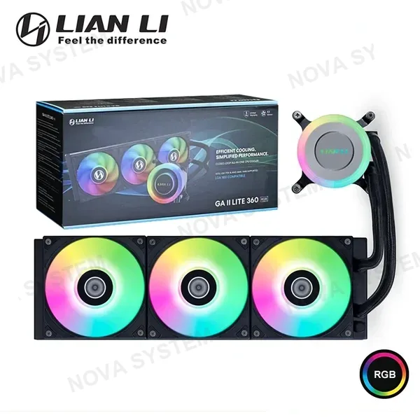 Intel LIAN LI GA II LITE 360 BLACK RGB COOLER CPU REFRIGERACION LIQUIDA COMPATIBLE AMD/INTEL (PN:GA2L36RB)