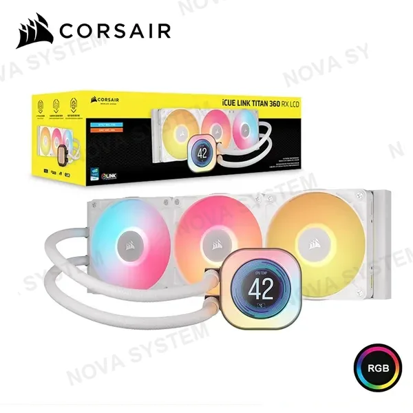 Intel CORSAIR iCUE LINK TITAN 360 RX LCD RGB WHITE COOLER CPU REFRIGERACION LIQUIDA COMPATIBLE AMD/INTEL (PN:CP-9061026-WW)