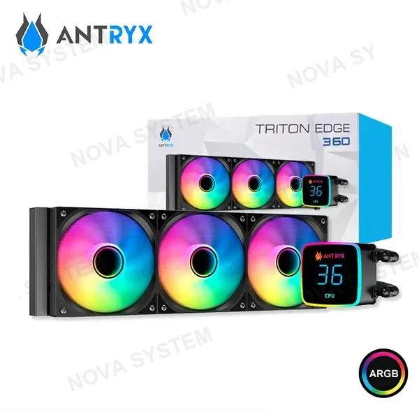 Intel ANTRYX TRITON EDGE 360 BLACK ARGB COOLER CPU REFRIGERACION LIQUIDA COMPATIBLE AMD/INTEL (PN:AWC-TED360K)