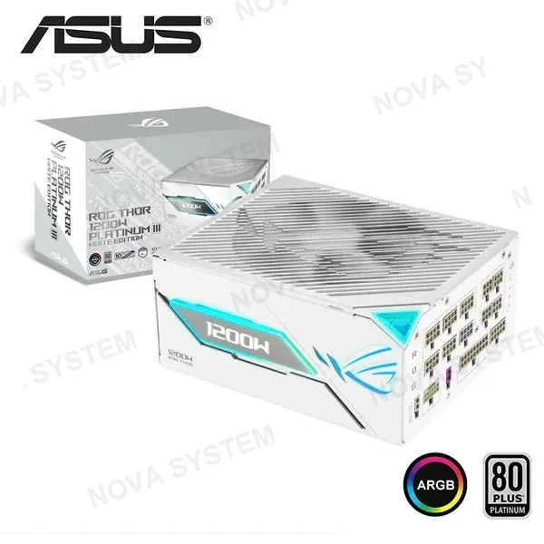 ASUS FUENTE DE PODER ASUS ROG THOR 1200W WHITE EDITION 80 PLUS PLATINUM III FULL MODULAR (PN:90YE00V5-B0AA00)