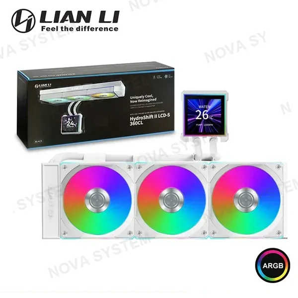 Intel LIAN LI HYDROSHIFT II LCD-S 360CL WHITE ARGB COOLER CPU REFRIGERACION LIQUIDA COMPATIBLE AMD/INTEL (PN:GHS2LCDS36CW W)