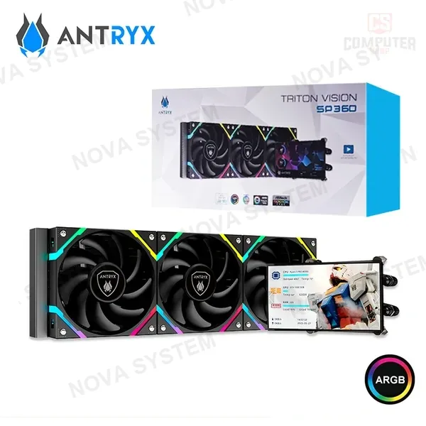 Intel ANTRYX TRITON VISION SP360 ARGB BLACK COOLER CPU REFRIGERACION LIQUIDA COMPATIBLE AMD/INTEL (PN:AWC-TVSP360K)