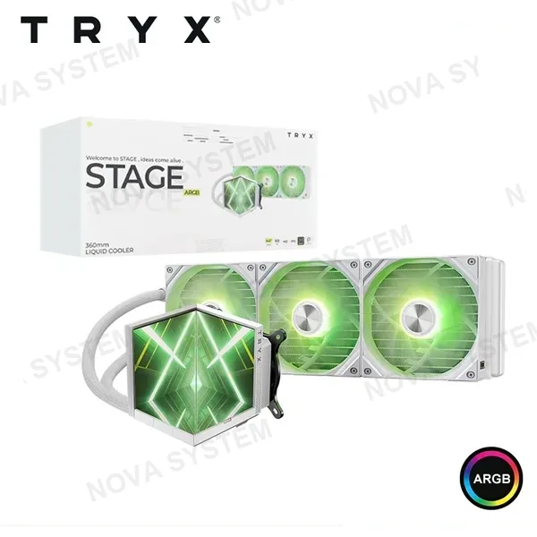 Intel TRYX STAGE 360 ARGB WHITE PANTALLA DUAL 4.0" COOLER CPU REFRIGERACION LIQUIDA COMPATIBLE AMD/INTEL (PN:L-S360A-DM3M-G0W)
