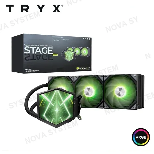 Intel TRYX STAGE 360 ARGB BLACK PANTALLA DUAL 4.0" COOLER CPU REFRIGERACION LIQUIDA COMPATIBLE AMD/INTEL (PN:L-S360A-DM3M-G0K)
