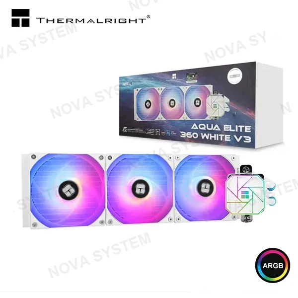 Intel THERMALRIGHT AQUA ELITE 360 WHITE V3 ARGB COOLER CPU REFRIGERACION LIQUIDA COMPATIBLE AMD/INTEL