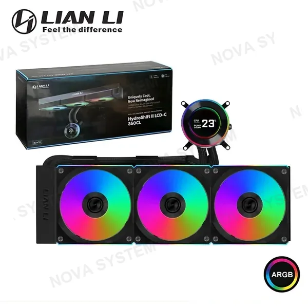 Intel LIAN LI HYDROSHIFT II LCD-C 360CL BLACK COOLER CPU REFRIGERACION LIQUIDA COMPATIBLE AMD/INTEL (PN:GHS2LCD36RB)