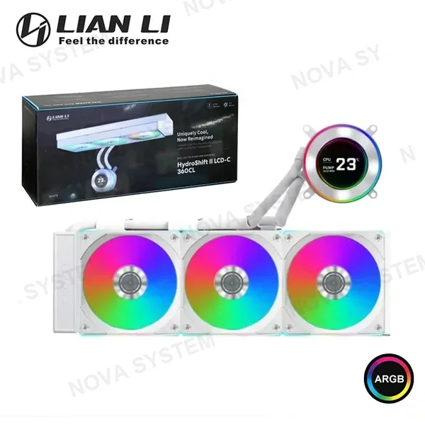 Intel LIAN LI HYDROSHIFT II LCD-C 360CL WHITE COOLER CPU REFRIGERACION LIQUIDA COMPATIBLE AMD/INTEL (PN:GHS2LCD36RW)