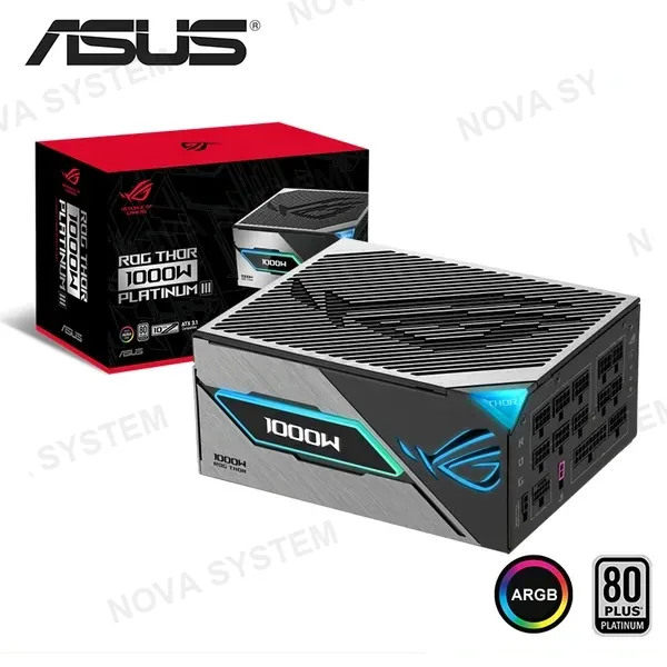 ASUS FUENTE DE PODER ASUS ROG THOR 1000W PLATINUM III DISPLAY OLED 80 PLUS PLATINUM FULL MODULAR (PN:90YE00V3-B0AA00)
