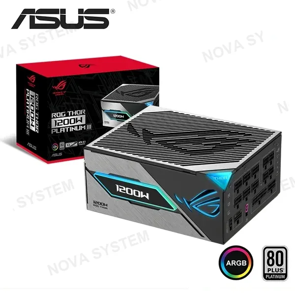 ASUS FUENTE DE PODER ASUS ROG THOR 1200W PLATINUM III DISPLAY OLED 80 PLUS PLATINUM FULL MODULAR (PN:90YE00W1-B0AA00)