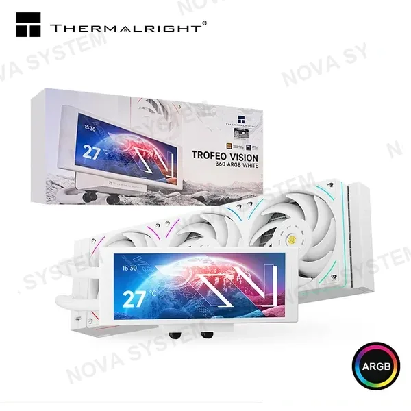 Intel THERMALRIGHT TROFEO VISION 360 ARGB WHITE COOLER CPU REFRIGERACION LIQUIDA COMPATIBLE AMD/INTEL