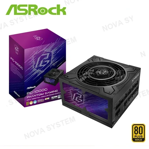 Asrock FUENTE DE PODER ASROCK PG-1000G 1000W 80 PLUS GOLD FULL MODULAR (PN:90-UXP100-GFUAAB)