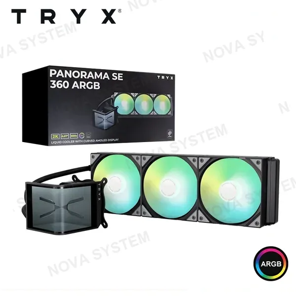 Intel TRYX PANORAMA SE ARGB 360 BLACK PANTALLA CURVA 6.67" COOLER CPU REFRIGERACION LIQUIDA COMPATIBLE AMD/INTEL