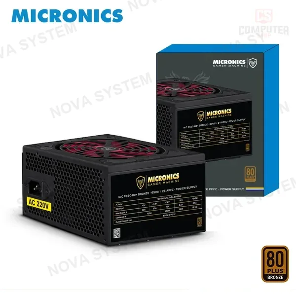 Micronics FUENTE DE PODER MICRONICS MIC P650 650W 80 PLUS BRONZE