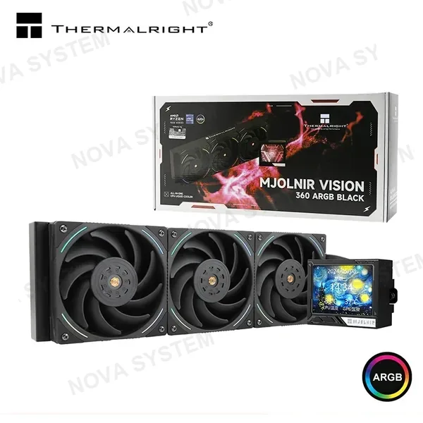 Intel THERMALRIGHT MJOLNIR VISION 360 BLACK ARGB COOLER CPU REFRIGERACION LIQUIDA COMPATIBLE AMD/INTEL