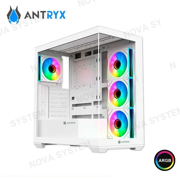 Antryx CASE ANTRYX FX-750 WHITE ARGB SIN FUENTE VIDRIO TEMPLADO MID TOWER