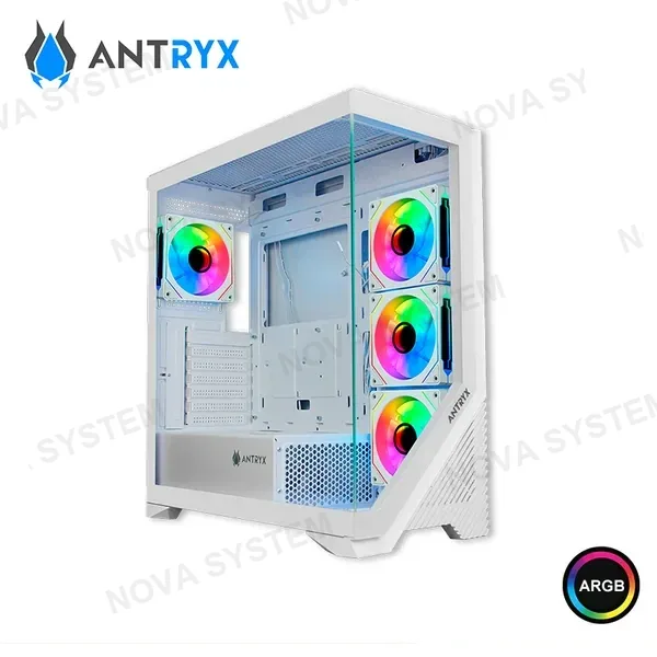 Antryx CASE ANTRYX FX650 WHITE ARGB SIN FUENTE VIDRIO TEMPLADO MID TOWER